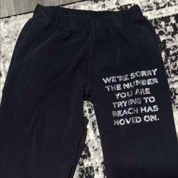 Women's Black Joggers with Text Design - Picture 2 of 3